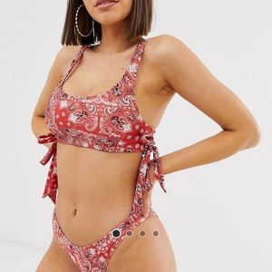 ASOS NEVER BEEN WORN red bandanna pattern bikini